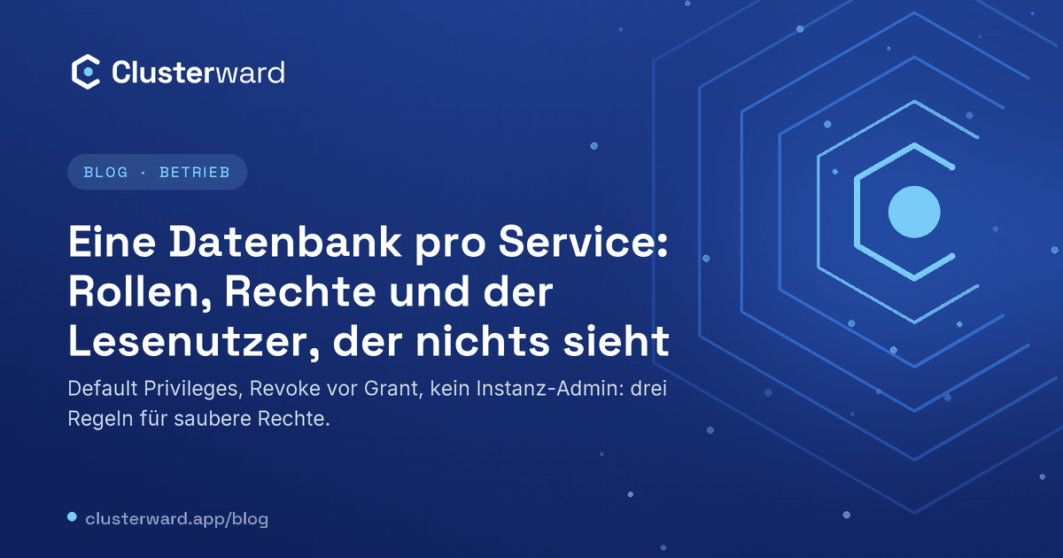 Titelbild: Eine Datenbank pro Service: Rollen, Rechte und der Lesenutzer, der nichts sieht