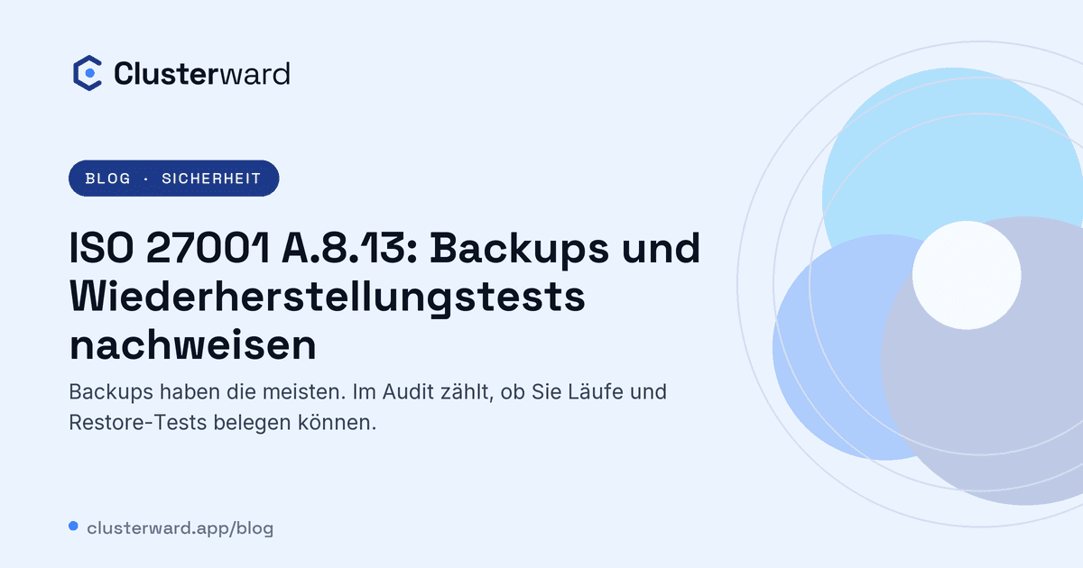 Titelbild: ISO 27001 A.8.13: Backups und Wiederherstellungstests nachweisen
