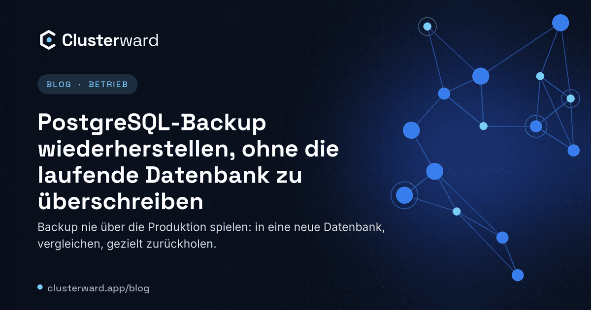 Titelbild: PostgreSQL-Backup wiederherstellen, ohne die laufende Datenbank zu überschreiben