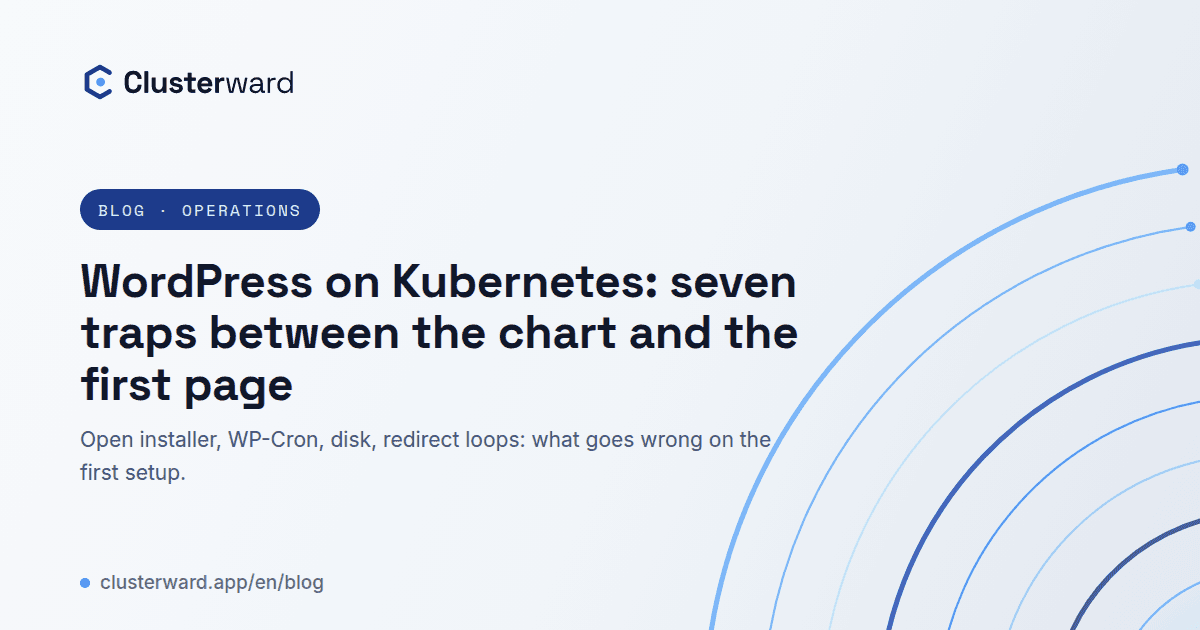 Cover image: WordPress on Kubernetes: seven traps between the chart and the first page
