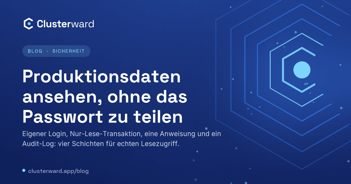 Produktionsdaten ansehen, ohne das Passwort zu teilen